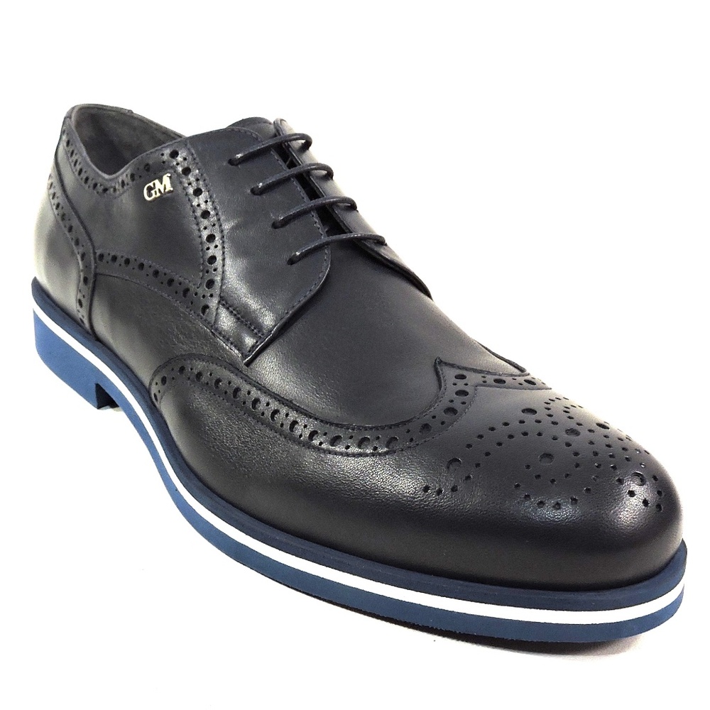 GOODMAN 🇮🇹 MEN'S NAVY BLUE SOFT LEATHER COMFORT OXFORD SHOES